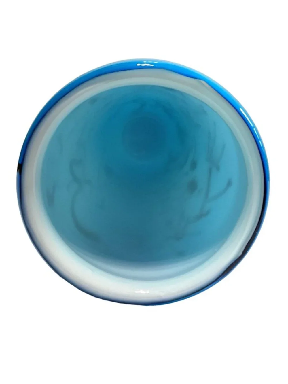 Art Glass Millefiori Blue Vase Cased Glass Hand Blown Polished Bottom 9